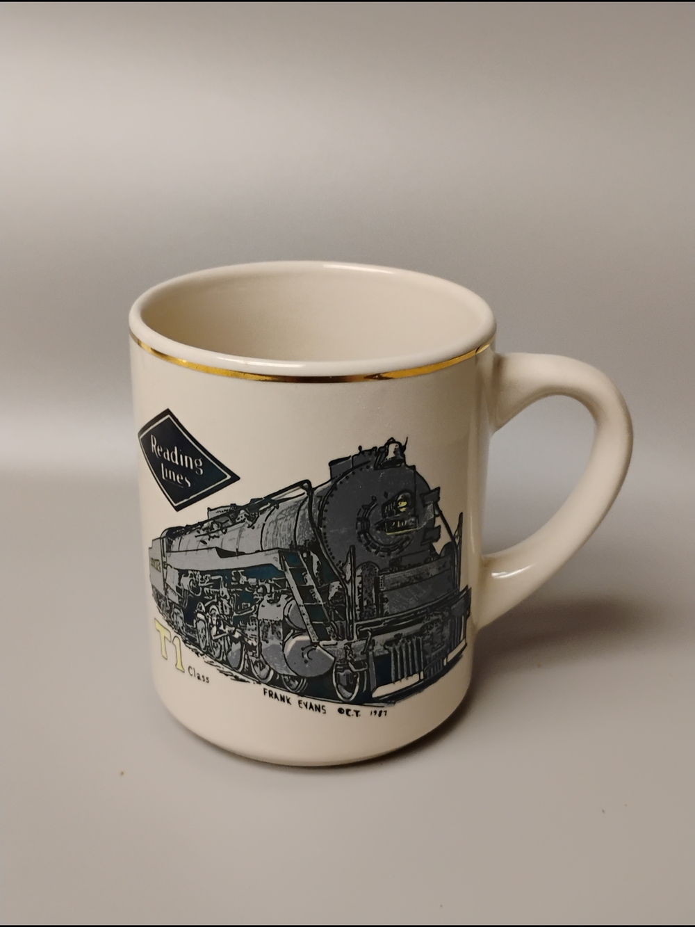 Vintage Frank Evans Country Trains Railroad Mug Cup.... Reading Lines
